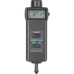 REED Instruments - Tachometers; Type: Contact/Non-Contact ; Minimum Measurement (RPM): 5.00 ; Maximum Measurement (RPM): 99999.00 ; Meter Length (mm): 215.00 ; Meter Length (Inch): 8.5000 ; Meter Length (Decimal Inch): 8.5000 - Exact Industrial Supply