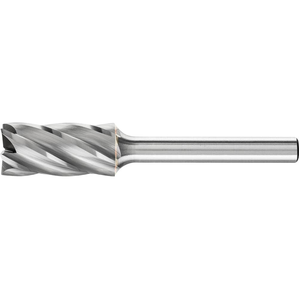 PFERD - SB-5, 1/2" Cut Diam, 1/4" Shank Diam, Carbide End Cut Aluma Cut Cylinder with End Cut Burr - Exact Industrial Supply