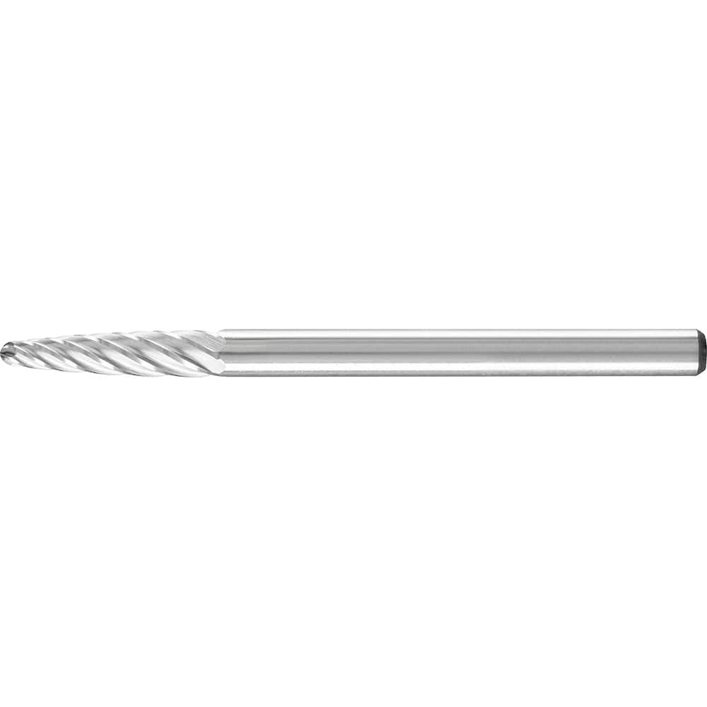 PFERD - SF-42, 1/8" Cut Diam, 1/8" Shank Diam, Carbide Inox Cut Tree with Radius End Burr - Exact Industrial Supply