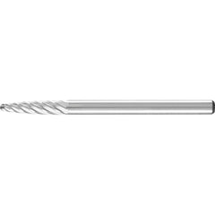 PFERD - SF-42, 1/8" Cut Diam, 1/8" Shank Diam, Carbide Inox Cut Tree with Radius End Burr - Exact Industrial Supply