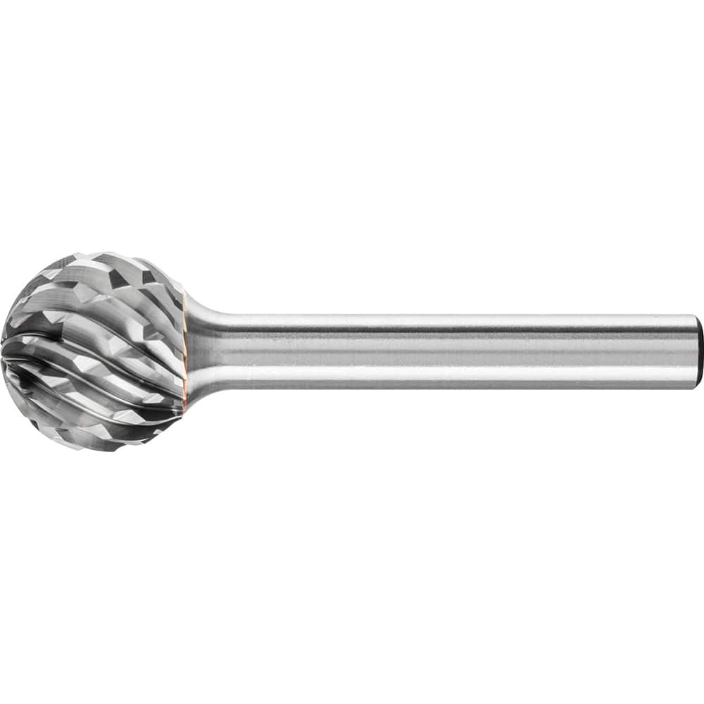 PFERD - SD-6, 5/8" Cut Diam, 1/4" Shank Diam, Carbide No End Cut Ball Burr - Exact Industrial Supply