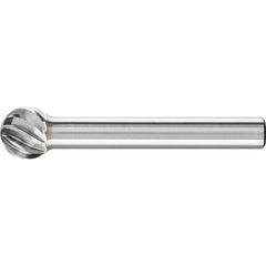 PFERD - SD-3, 3/8" Cut Diam, 1/4" Shank Diam, Carbide Inox Cut Ball Burr - Exact Industrial Supply