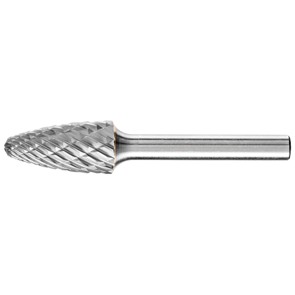 PFERD - SF-4, 7/16" Cut Diam, 1/4" Shank Diam, Carbide End Cut Tree with Radius End Burr - Exact Industrial Supply