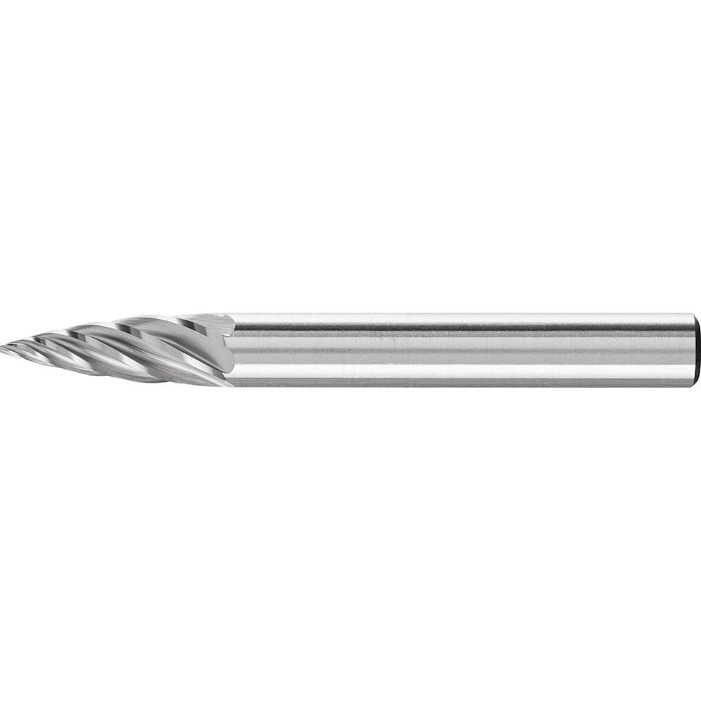 PFERD - SG-1, 1/4" Cut Diam, 1/4" Shank Diam, Carbide Inox Cut Tree with Pointed End Burr - Exact Industrial Supply