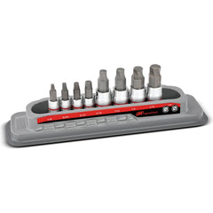 Ingersoll-Rand - Hex & Torx Bit Socket Sets; Type: Hex Bit Socket Set ; Drive Size: 1/4, 3/8 ; Minimum Set Hex Size (Inch): 1/8 ; Maximum Set Hex Size (Inch): 3/16 ; Measurement Type: SAE ; 1/4 Drive Sizes: 1/8, 9/64, 5/32, 3/16 - Exact Industrial Supply