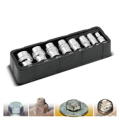 Powerbuilt - 8 Pc Socket Socket Set - Exact Industrial Supply