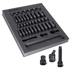 Powerbuilt - 40 Pc Mechanics Socket Set - Exact Industrial Supply