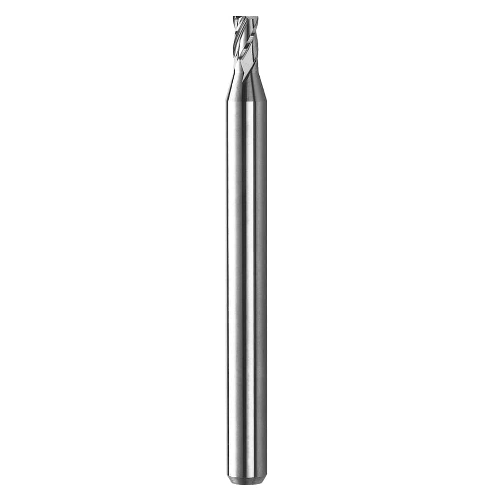 Micro Drill Bit: 0.0106″ Dia, 118 °, Solid Carbide Bright/Uncoated, RH Cut, Spiral Flute, Straight-Cylindrical Shank