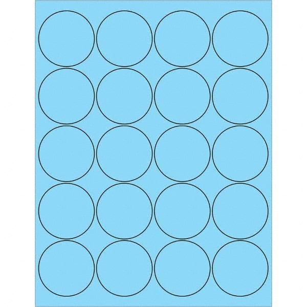 Tape Logic - Pack of (20), 100 Sheet 2" x 2" Pastel Blue Permanent Acrylic Laser Labels - Top Tool & Supply