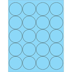 Tape Logic - Pack of (20), 100 Sheet 2" x 2" Pastel Blue Permanent Acrylic Laser Labels - Top Tool & Supply