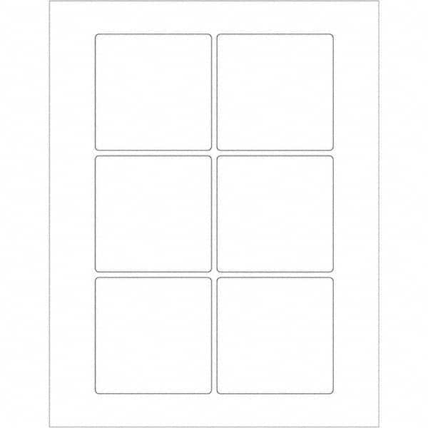 Tape Logic - Pack of (6), 100 Sheet 3" x 3" White Polyester Weatherproof Labels - Top Tool & Supply