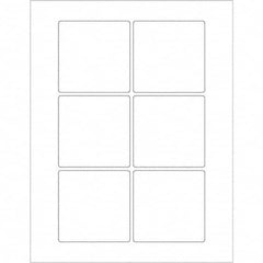 Tape Logic - Pack of (6), 100 Sheet 3" x 3" White Polyester Weatherproof Labels - Top Tool & Supply