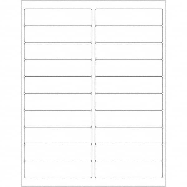 Tape Logic - Pack of (20), 100 Sheet 4" x 1" White Polyester Weatherproof Labels - Top Tool & Supply