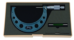 3 - 4'' Measuring Range - .0001 Graduation - Ratchet Thimble - Carbide Face - Outside Micrometer - Top Tool & Supply