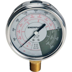 Enerpac - Hydraulic Pressure Gages & Adapters Type: Glycerine Filled Pressure Rating: 10000 - Top Tool & Supply