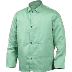 Large - Green Flame Retardant 9 oz Cotton Jackets - Jackets are 30″ long - Top Tool & Supply