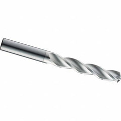 Screw Machine Length Drill Bit: 0.1693″ Dia, 124 °, Solid Carbide Bright/Uncoated, Right Hand Cut, Spiral Flute, Straight-Cylindrical Shank, Series 131N