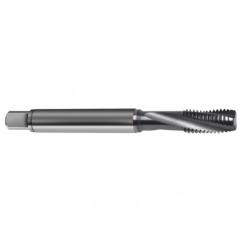 M5x0.80 4HX 3-Flute Cobalt Semi-Bottoming 15 degree Spiral Flute Tap-TiCN - Top Tool & Supply