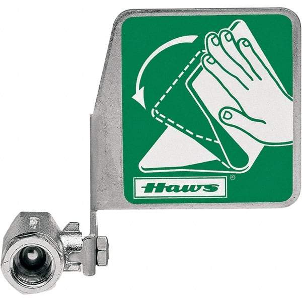 Haws - 1/2" Inlet, 7" Long x 5" Wide x 3" High, Stainless Steel Plumbed Wash Station Stay-Open Ball Valve - Green Matting, Compatible with Combination Drench Shower & Eye/Face Wash Stations - Top Tool & Supply