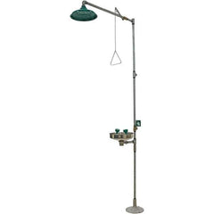 Haws - 25 GPM shower Flow, Drench shower & Eyewash Station - Bowl, Push Flag Activated, Galvanized Steel Pipe, Plastic Shower Head, Corrosion Resistant - Top Tool & Supply