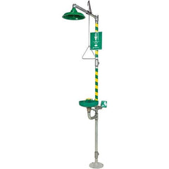 Haws - 23.7 GPM shower Flow, Drench shower, Eye & Face Wash Station - Bowl with Hinged Dust Cover, Triangular Pull Rod & Push Flag Activated, Galvanized Steel Pipe, Plastic Shower Head, Inverted Flow - Top Tool & Supply