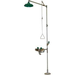 Haws - 25 GPM shower Flow, Drench shower, Eye & Face Wash Station - Bowl, Push Flag Activated, Galvanized Steel Pipe, Plastic Shower Head, Wheelchair Accessible - Top Tool & Supply