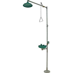 Haws - 25 GPM shower Flow, Drench shower & Eyewash Station - Bowl, Push Flag Activated, Galvanized Steel Pipe, Plastic Shower Head - Top Tool & Supply