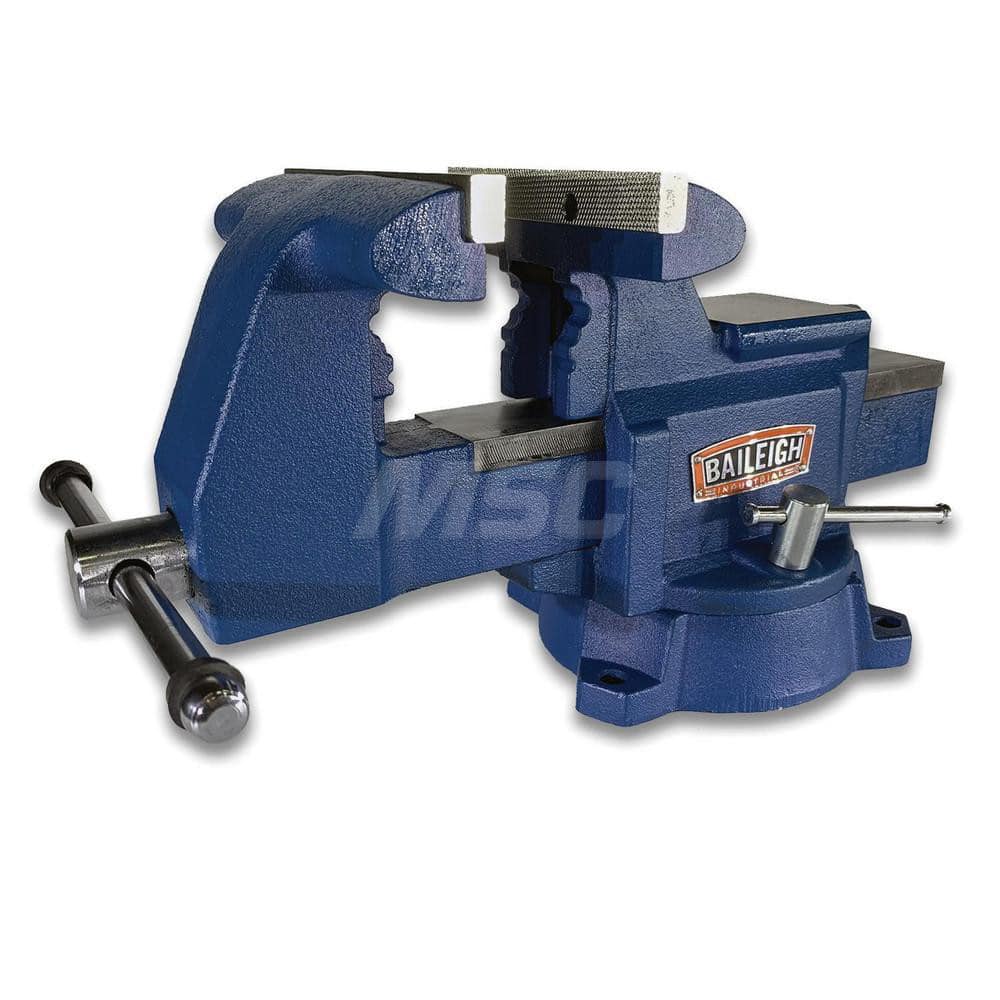 Bench Vise: 5-1/2″ Jaw Width, 6″ Jaw Opening, 3″ Throat Depth Bolt Down Base, Swivel, Ductile Cast Iron