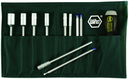 11 Piece - ESD Safe Interchangeable Blade Set - #10895 - Slotted 3.0-6.0; Phillips #0-2 & Inch 3/16-1/2" Nut Drivers In Canvas Pouch - Top Tool & Supply