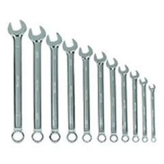 11 Pieces - Chrome - High Polished Wrench Set - 3 /8 - 1" - Top Tool & Supply