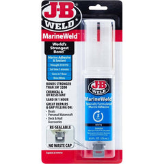 J-B Weld - Epoxy & Structural Adhesives; Type: Two Part Adhesive ; Container Size Range: Smaller than 1 oz. ; Container Size: 25 mL ; Container Type: Syringe ; Working Time (Minutes): 5 ; Color: White - Exact Industrial Supply