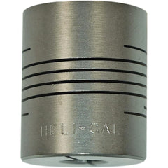 Heli-Cal - Flexible Coupling; Type: Clamp Hub ; Maximum Bore Diameter (Inch): .250 ; Minimum Bore Diameter (mm): 5.000 ; Outside Diameter (Inch): 7/8 ; Overall Length (Decimal Inch): 1.06000 ; Material: Aluminum - Exact Industrial Supply