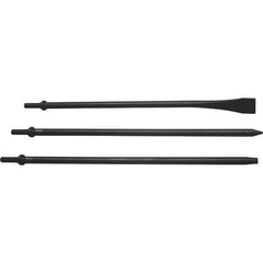 Mayhew - 1-1/8" Head Width, 18" OAL, Long Punch & Scraper Set - Round Drive, Round Shank, Steel - Top Tool & Supply