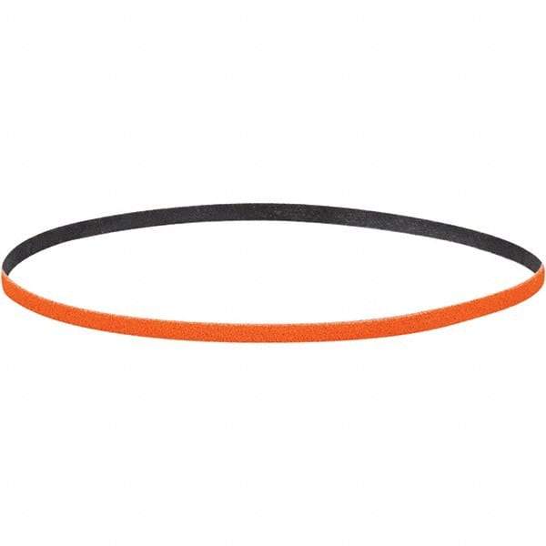 Dynabrade - 1/8" Wide x 12" OAL, 120 Grit, Ceramic Abrasive Belt - Ceramic, Coated, Y Weighted Cloth Backing, Wet/Dry - Top Tool & Supply