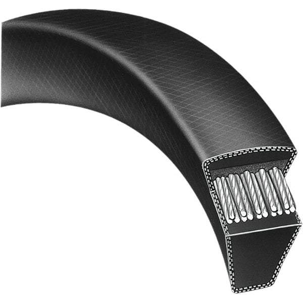 Bando - Section A, 1/2" Wide, 118" Outside Length, Timing Belt - Neoprene Rubber, Black, Variable Speed, No. A116 - Top Tool & Supply