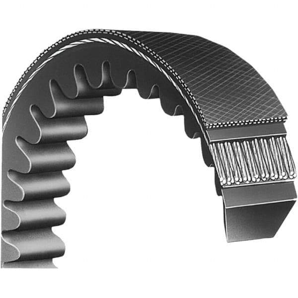 Bando - Section B, 3" Wide, 140" Outside Length, V-Belt - Neoprene Rubber, Black, Classic Banded, No. B136 - Top Tool & Supply