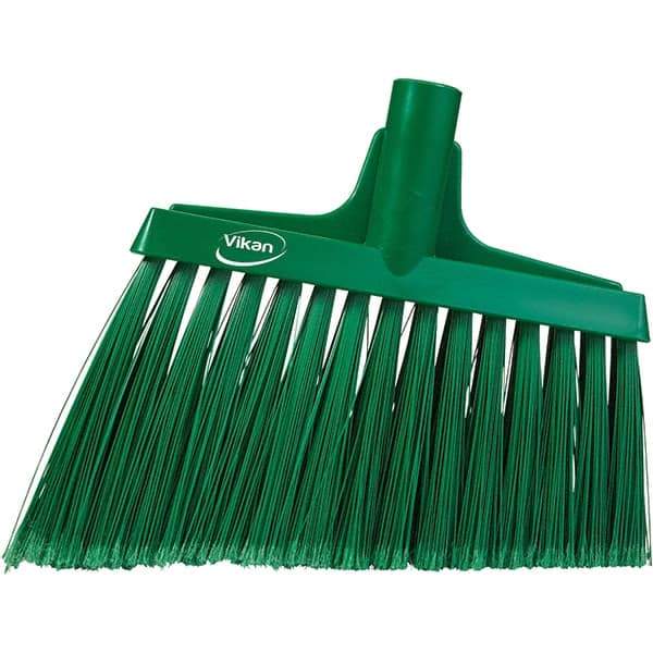 Vikan - 11-1/2" Wide, Green Polyester Bristles, Angled Broom - Flagged, Water Resistant - Top Tool & Supply