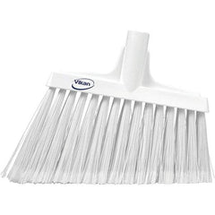 Vikan - 11-1/2" Wide, White Polyester Bristles, Angled Broom - Flagged, Water Resistant - Top Tool & Supply