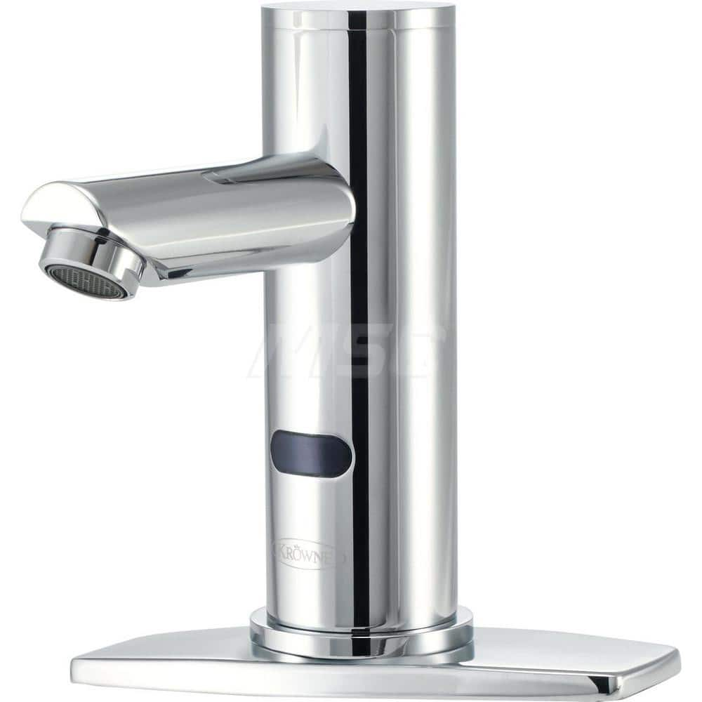 Electronic & Sensor Faucets; Type: Sensor; Style: Deck Mount; Spout Type: Cast Basin Spout; Mounting Centers: 4; Finish/Coating: Polished Chrome; Special Item Information: Easy Adjust Shut-Off Delay, Auto Flush, Auto Time-Out and Range Sensitivity; For Us