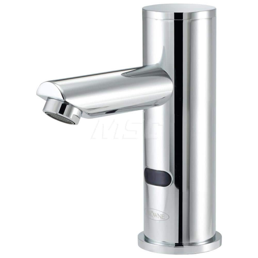 Electronic & Sensor Faucets; Type: Sensor; Style: Deck Mount; Spout Type: Cast Basin Spout; Mounting Centers: 4; Finish/Coating: Polished Chrome; Special Item Information: Easy Adjust Shut-Off Delay, Auto Flush, Auto Time-Out and Range Sensitivity; For Us