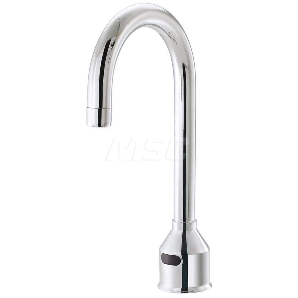 Electronic & Sensor Faucets; Type: Sensor; Style: Deck Mount; Spout Type: Gooseneck; Mounting Centers: 4; Finish/Coating: Polished Chrome; Special Item Information: Easy Adjust Shut-Off Delay, Auto Flush, Auto Time-Out and Range Sensitivity; For Use With: