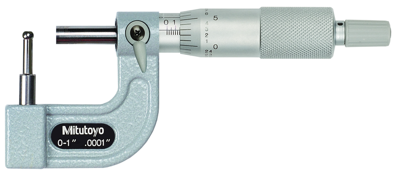 0 - 1'' Measuring Range - .0001 Graduation - Ratchet Thimble - Carbide Face - Tubing Micrometer - Top Tool & Supply