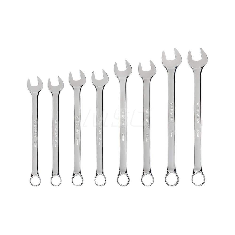 Wrench Set: 8 Pc, Metric Chrome-Plated