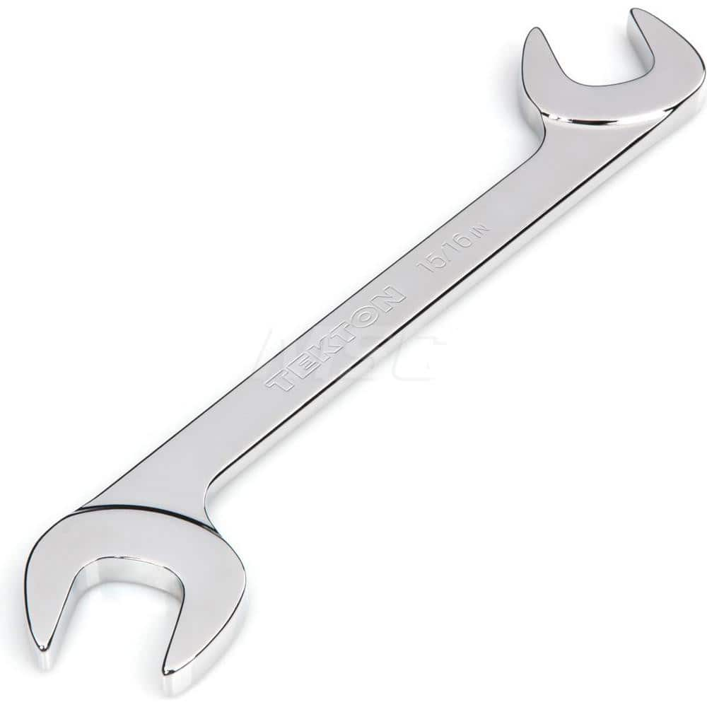 Open End Wrench: Angled & Open End Head, 15/16″ Chrome Moly Finish