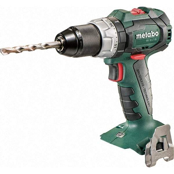 Metabo - 18 Volt 1/2" Chuck Pistol Grip Handle Cordless Drill - 600/2100 RPM, Keyless Chuck, Reversible, Lithium-Ion Batteries Not Included - Top Tool & Supply