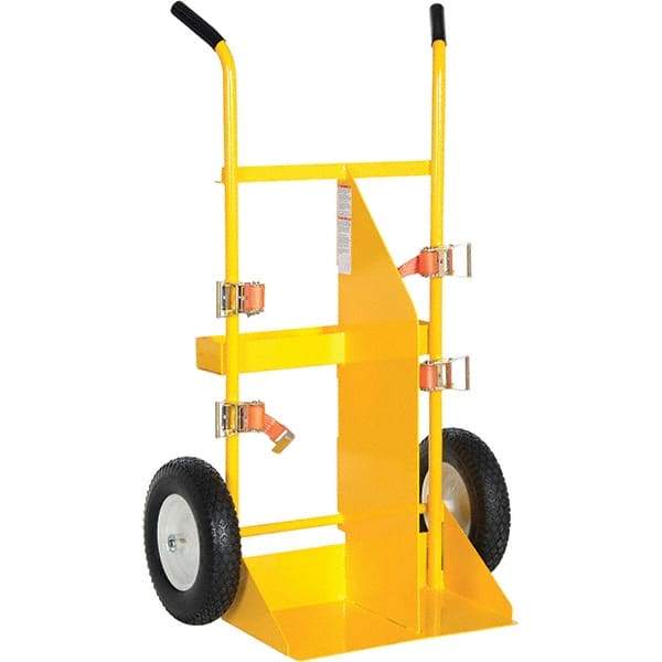 Vestil - 500 Lb Capacity 57-11/16" OAH Torch Cart - Dual Grip Handle, Steel, Pneumatic Wheels - Top Tool & Supply