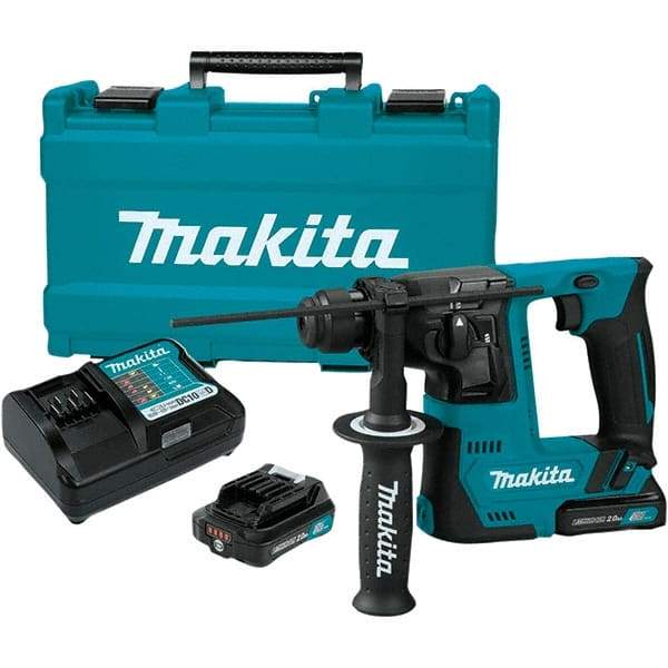 Makita - 12 Volt 9/16" Keyless Chuck Cordless Hammer Drill - 0 to 4,900 BPM, 0 to 850 RPM, Reversible - Top Tool & Supply