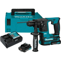 Makita - 12 Volt 5/8" Keyless Chuck Cordless Rotary Hammer - 0 to 4,800 BPM, 0 to 680 RPM, Reversible - Top Tool & Supply