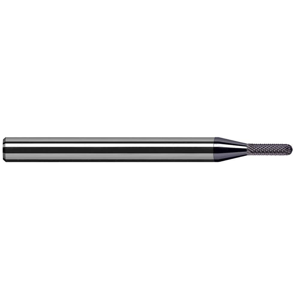 Harvey Tool - 1/32" Cut Diam, 1/8" Shank Diam, Solid Carbide Double Cut Ball Burr - Exact Industrial Supply