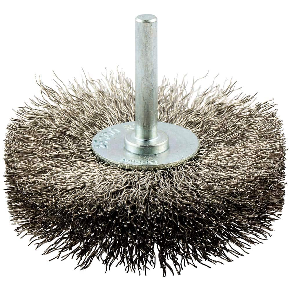 Norton - 3" OD, Crimped Stainless Steel Wheel Brush - Top Tool & Supply